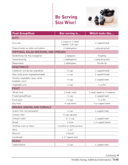 Be Serving Size Wise! - Heart Healthy Lenoir