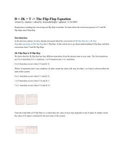 D = JK + T -> The Flip-Flop Equation - IDC