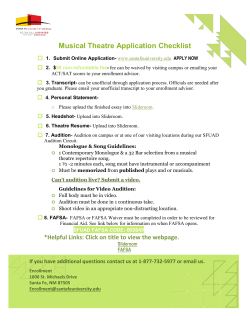 Musical Theatre Application Checklist