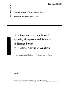 Simultaneous Determination of Arsenic, Manganese and