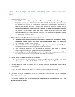 Joplin CDBG-DR Project Dashboard Frequently Asked Questions