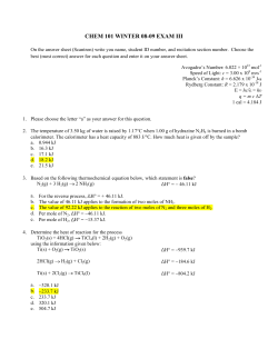 CHEM 101 WINTER 08