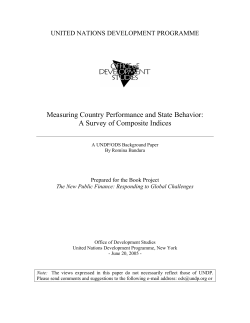 Measuring Country Performance and State Behavior: A