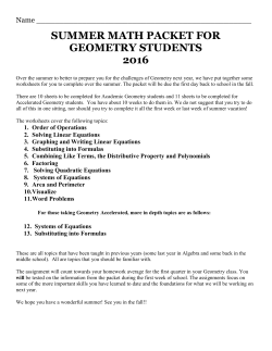 Summer Math Packet