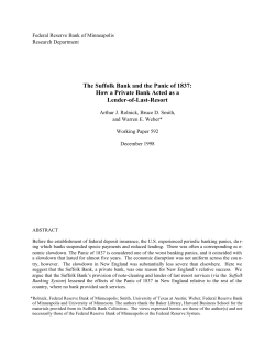 The Suffolk Bank and the Panic of 1837