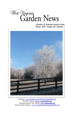 Member of National Garden Clubs Winter 2016 Volume 82, Number 1