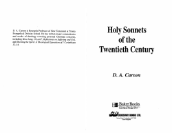Holy Sonnets of the Twentieth Century