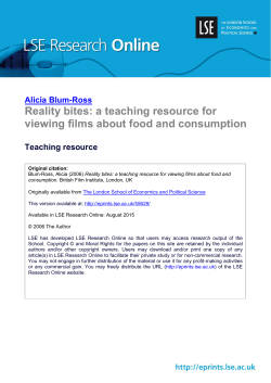 Reality bites: a teaching resource for viewing films about food and