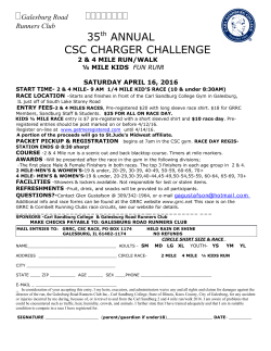 35th ANNUAL CSC CHARGER CHALLENGE