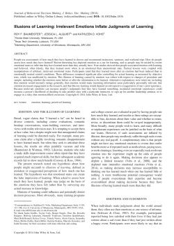 Illusions of Learning: Irrelevant Emotions Inflate