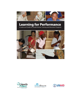 Learning for Performance - World Health Organization