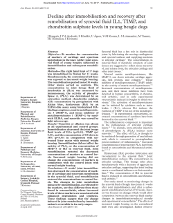 Decline after immobilisation and recovery after remobilisation of