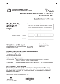 Examination - SCSA - School Curriculum and Standards Authority