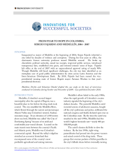 From Fear to Hope in Colombia: Sergio Fajardo and Medell&iacute;n, 2004