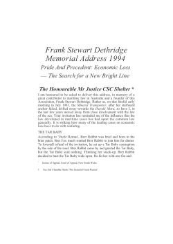 Frank Stewart Dethridge Memorial Address 1994