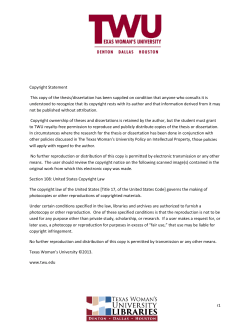 r1 Copyright Statement This copy of the thesis