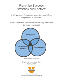 Franchise Success Statistics and Factors: 2014 Franchise Study