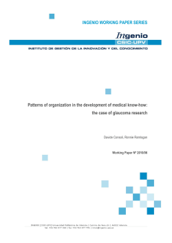 INGENIO WORKING PAPER SERIES Patterns of organization in the