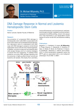 DNA Damage Response in Normal and Leukemia Hematopoietic