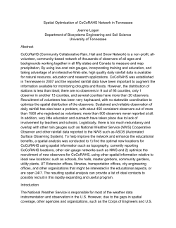 Spatial Optimization of CoCoRAHS Network in Tennessee Joanne