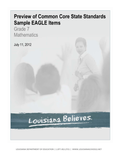 NEW Louisiana Student Standards Grade 7 Math