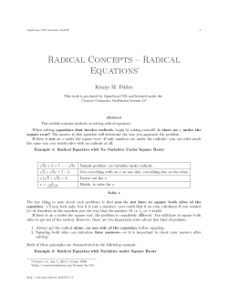 Radical Concepts Radical Equations