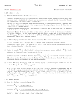 Test #3 Name: Answer Key