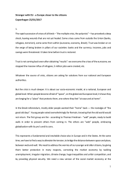 Stronger with EU - a Europe closer to the citizens Copenhagen 25