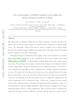 Can a fractionally crystallized magma ocean explain the thermo