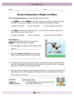 Student Exploration: Weight and Mass