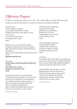 Offertory Prayers - Parish Resources