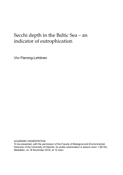 Secchi depth in the Baltic Sea – an indicator of eutrophication