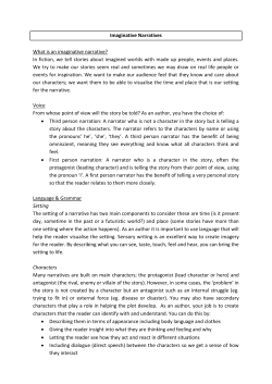 Imaginative Narratives What is an imaginative narrative? In fiction