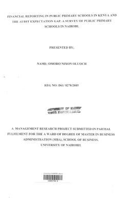 Financial Reporting In Public Primary Schools In