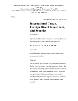 International Trade, Foreign Direct Investment, and Security