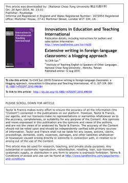 Innovations in Education and Teaching International Extensive