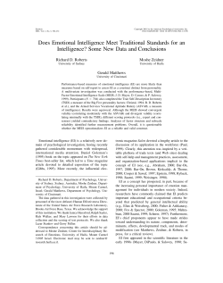 Emotional Intelligence as a Traditional Intelligence, journal article