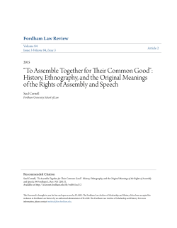 To Assemble Together for Their Common Good