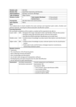 Module code SB-4310 Module Title Seed Plant Taxonomy and