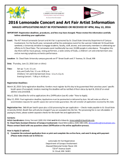 2016 Lemonade Concert and Art Fair Artist Information