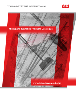 Mining and Tunneling Products Catalogue - DYWIDAG
