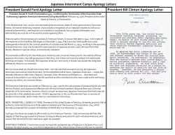 Japanese Internment Camps Apology Letters