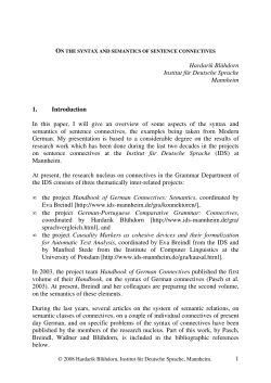 On the syntax and semantics of sentence connectives