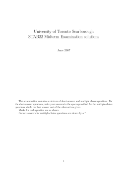 Answers - UTSC - University of Toronto
