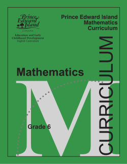 P.E.I. Mathematics Curriculum Guide Grade 6