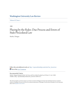 Playing by the Rules: Due Process and Errors of State Procedural Law