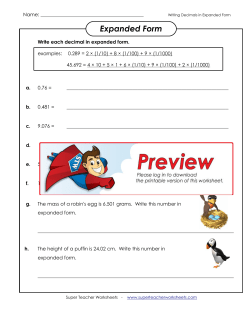 Expanded Form - Super Teacher Worksheets