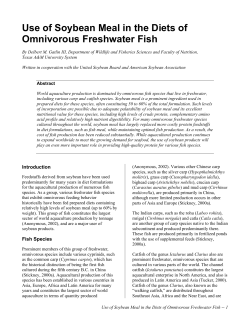 Use of Soybean Meals in Diets of Omnivorous