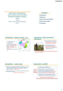 Cotton production importance Introduction