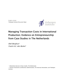 Managing Transaction Costs in International Production